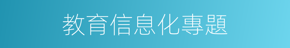 教育信息化專題的同義詞