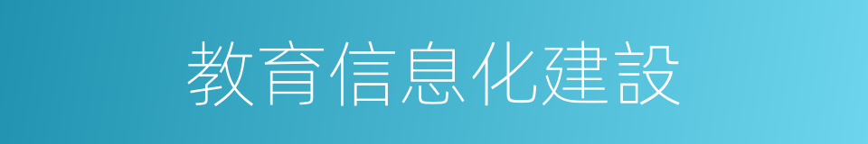 教育信息化建設的同義詞