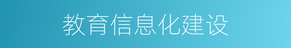 教育信息化建设的同义词