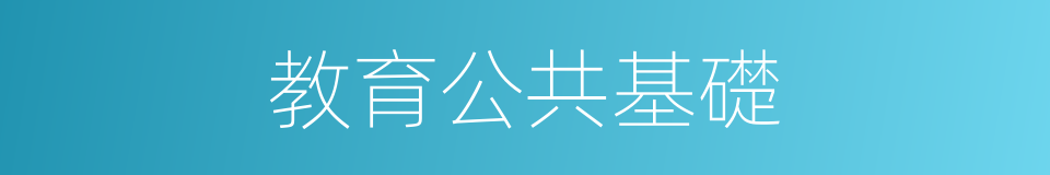 教育公共基礎的同義詞