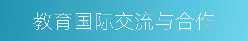 教育国际交流与合作的同义词