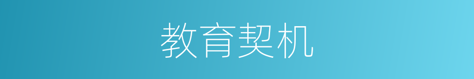 教育契机的同义词