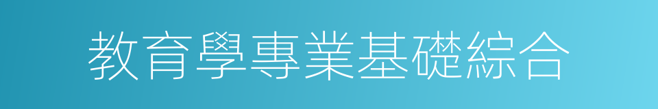 教育學專業基礎綜合的同義詞