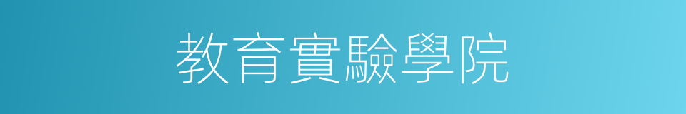 教育實驗學院的同義詞