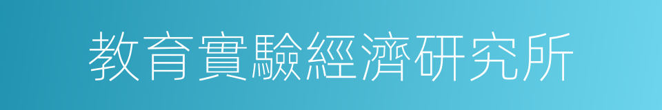 教育實驗經濟研究所的同義詞