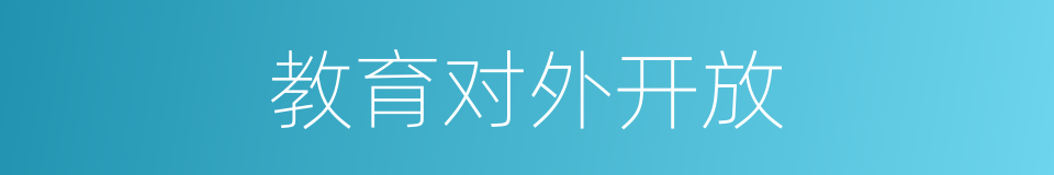教育对外开放的同义词
