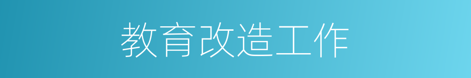 教育改造工作的同义词