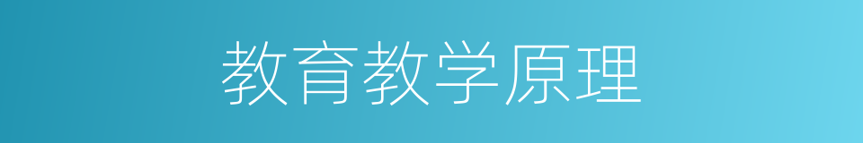 教育教学原理的同义词