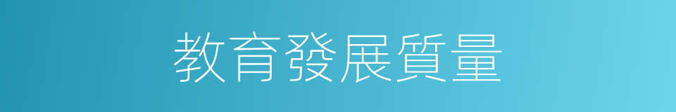 教育發展質量的同義詞