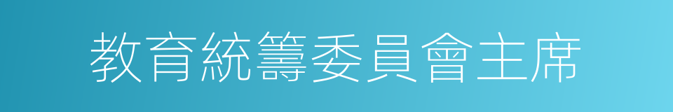 教育統籌委員會主席的同義詞