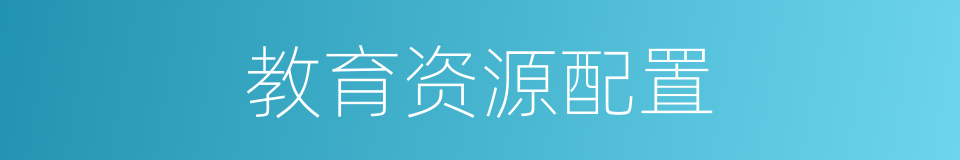 教育资源配置的同义词