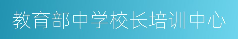 教育部中学校长培训中心的同义词