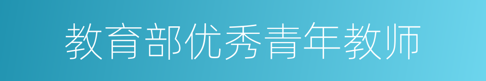 教育部优秀青年教师的同义词