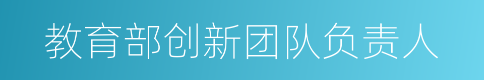 教育部创新团队负责人的同义词
