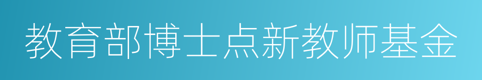 教育部博士点新教师基金的同义词