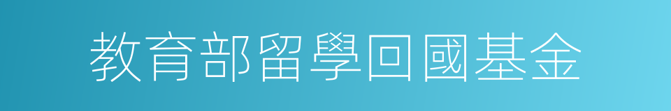 教育部留學回國基金的同義詞