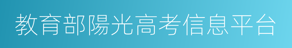 教育部陽光高考信息平台的同義詞