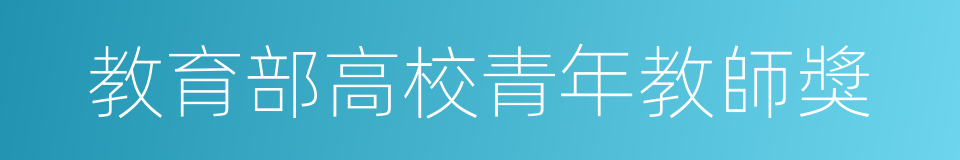 教育部高校青年教師獎的同義詞