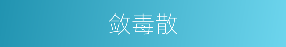 敛毒散的意思