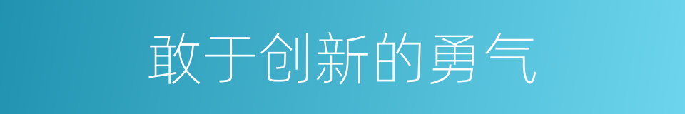 敢于创新的勇气的同义词