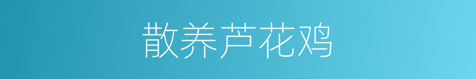 散养芦花鸡的同义词