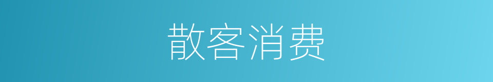 散客消费的同义词