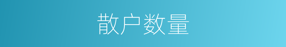 散户数量的同义词