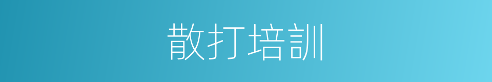 散打培訓的同義詞