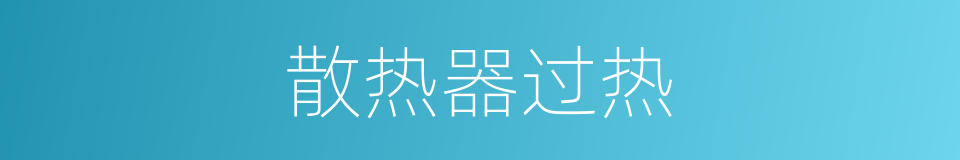 散热器过热的同义词