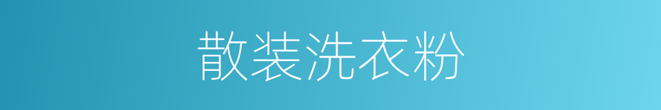 散装洗衣粉的同义词