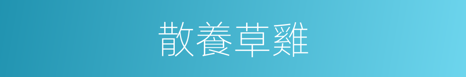 散養草雞的同義詞