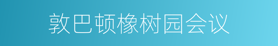 敦巴顿橡树园会议的同义词