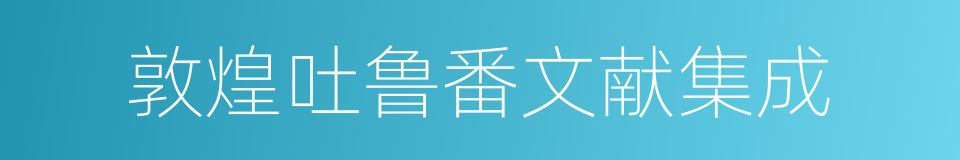 敦煌吐鲁番文献集成的同义词