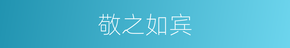 敬之如宾的意思