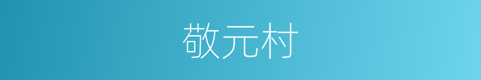 敬元村的同义词