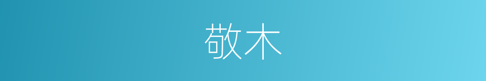 敬木的意思