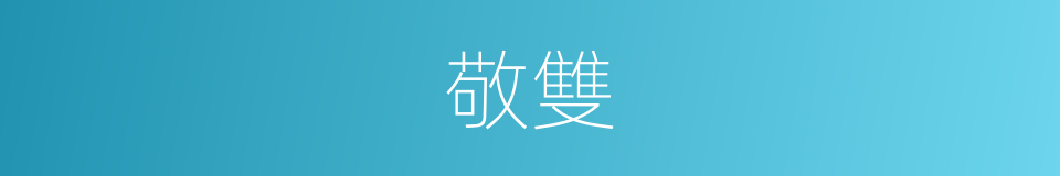 敬雙的同義詞