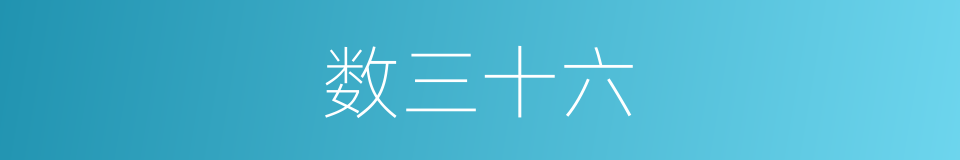 数三十六的同义词