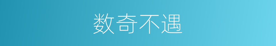 数奇不遇的意思