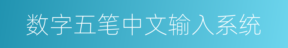 数字五笔中文输入系统的同义词