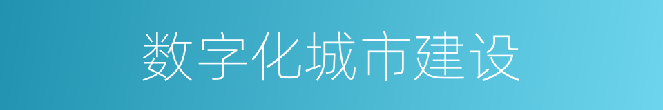 数字化城市建设的同义词