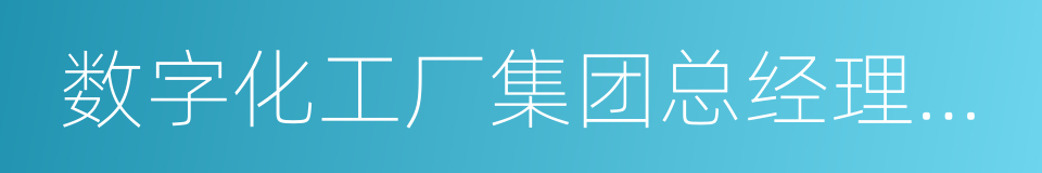 数字化工厂集团总经理王海滨的同义词