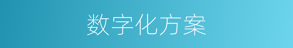 数字化方案的意思