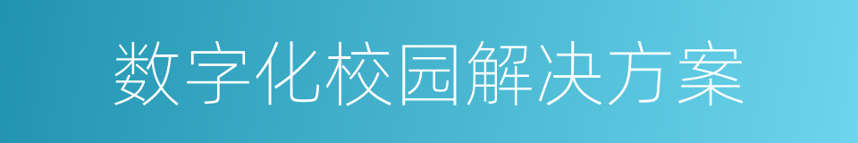 数字化校园解决方案的同义词