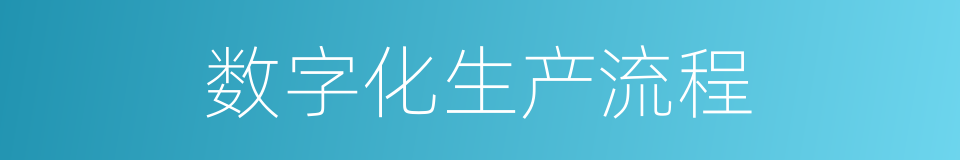 数字化生产流程的同义词