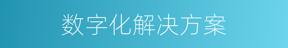 数字化解决方案的同义词