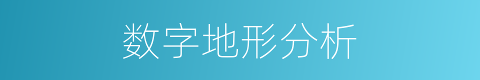 数字地形分析的同义词