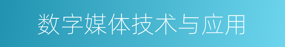 数字媒体技术与应用的同义词