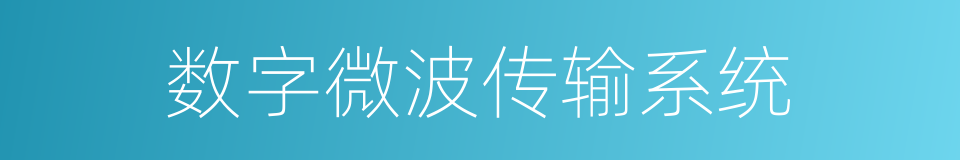 数字微波传输系统的同义词