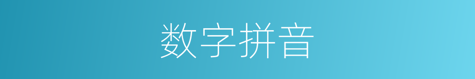 数字拼音的意思
